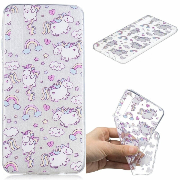 

Силиконовый (TPU) чехол Deexe Pretty Glossy для Samsung Galaxy A7 2018 (A750) - Lovely Unicorns