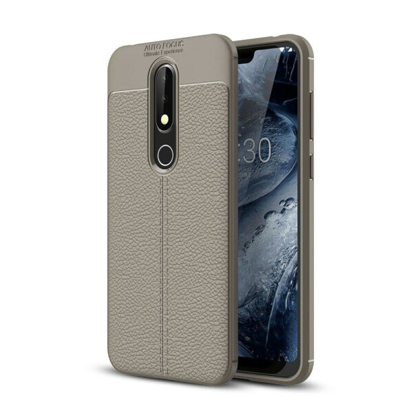 

Защитный чехол Deexe Leather Cover для Nokia 6.1 Plus / Nokia X6 - Grey