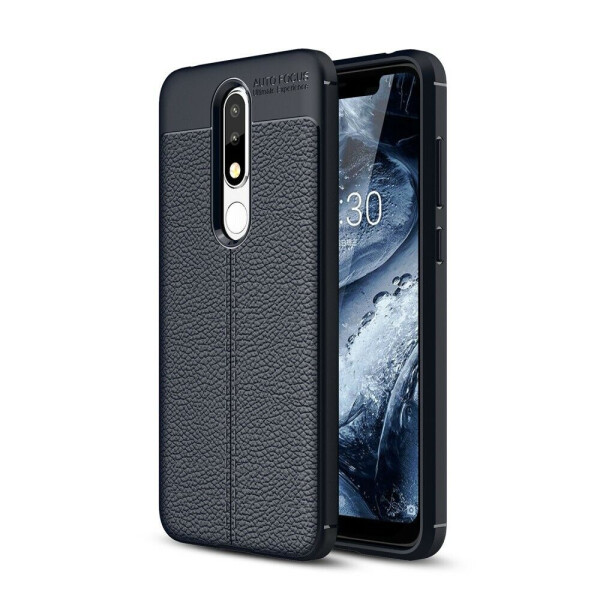 

Защитный чехол Deexe Leather Cover для Nokia 5.1 Plus / Nokia X5 - Dark Blue