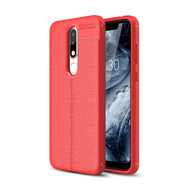 

Защитный чехол Deexe Leather Cover для Nokia 5.1 Plus / Nokia X5 - Red