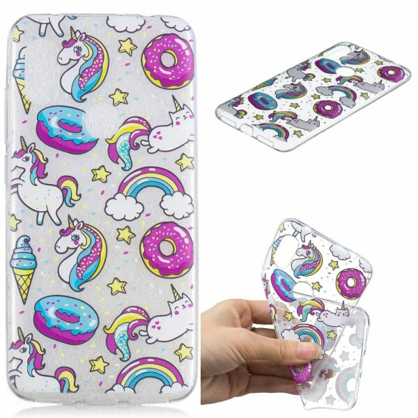 

Силиконовый (TPU) чехол Deexe Pretty Glossy для Xiaomi Redmi Note 6 / Note 6 Pro - Doughnuts and Unicorns