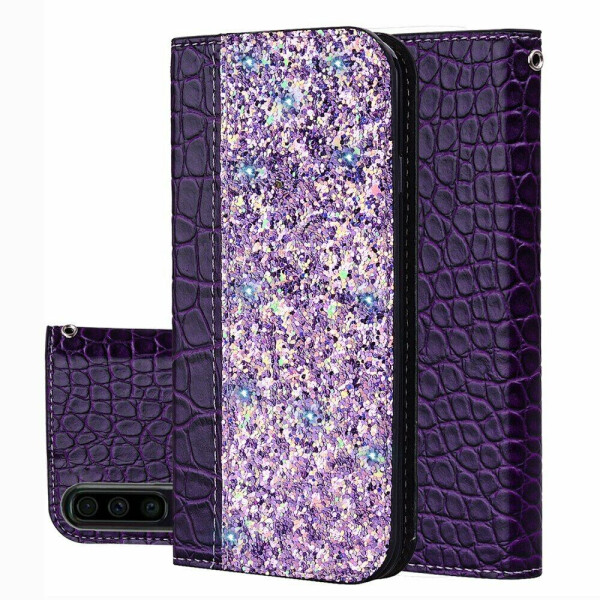 

Чехол-книжка Deexe Glittery Crocodile для Samsung Galaxy A70 (A705) - Purple