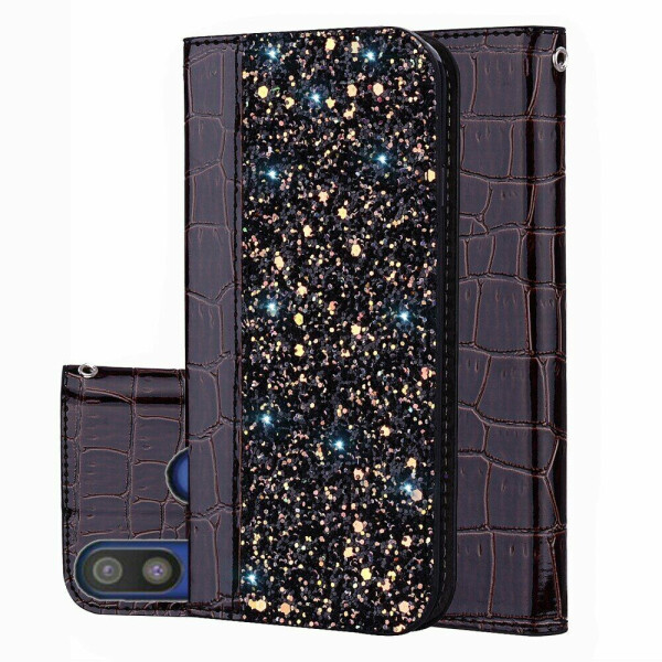 

Чехол-книжка Deexe Glittery Crocodile для Samsung Galaxy A40 (А405) - Black