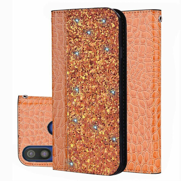 

Чехол-книжка Deexe Glittery Crocodile для Samsung Galaxy A40 (А405) - Orange