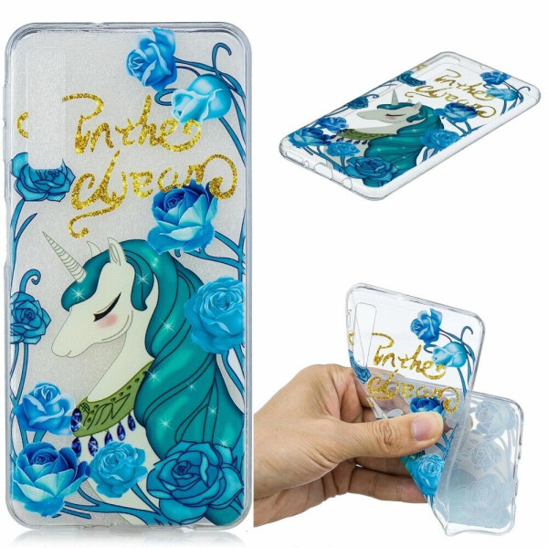 

Силиконовый (TPU) чехол Deexe Pretty Glossy для Samsung Galaxy A7 2018 (A750) - Unicorn and Blue Flower