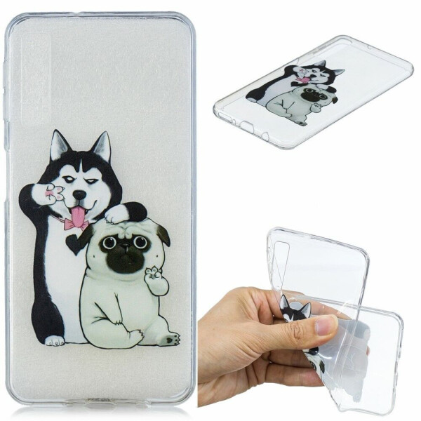 

Силиконовый (TPU) чехол Deexe Pretty Glossy для Samsung Galaxy A7 2018 (A750) - Husky and Shar Pei