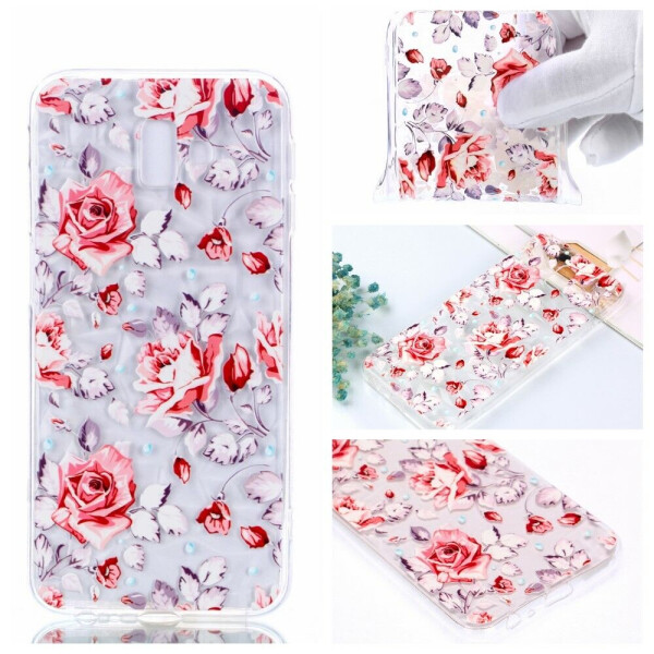 

Силиконовый чехол UniCase 3D Diamond Pattern для Samsung Galaxy J6+ (J610) - Red Flowers