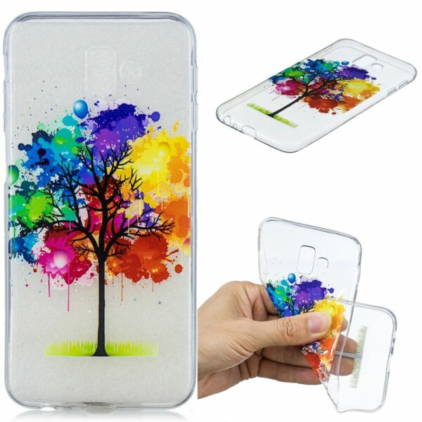 

Силиконовый (TPU) чехол Deexe Pretty Glossy для Samsung Galaxy J6+ (J610) - Colorful Tree