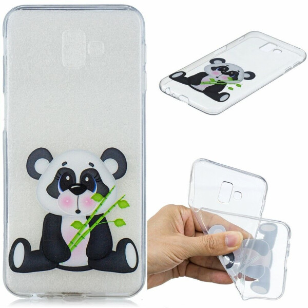 

Силиконовый (TPU) чехол Deexe Pretty Glossy для Samsung Galaxy J6+ (J610) - Panda and Bamboo