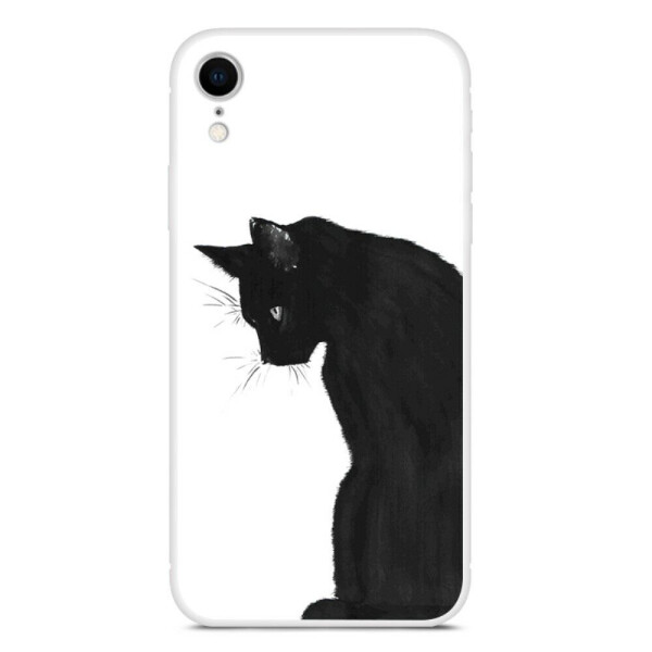 

Силиконовый (TPU) чехол Deexe Life Style для Apple iPhone XR - Black Cat