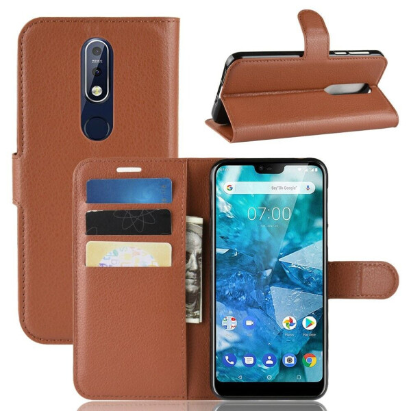 

Чехол-книжка Deexe Book Type для Nokia 7.1 / Nokia 7 (2018) - Brown