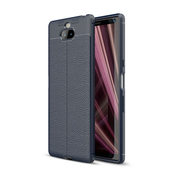 

Защитный чехол Deexe Leather Cover для Sony Xperia 10 - Dark Blue