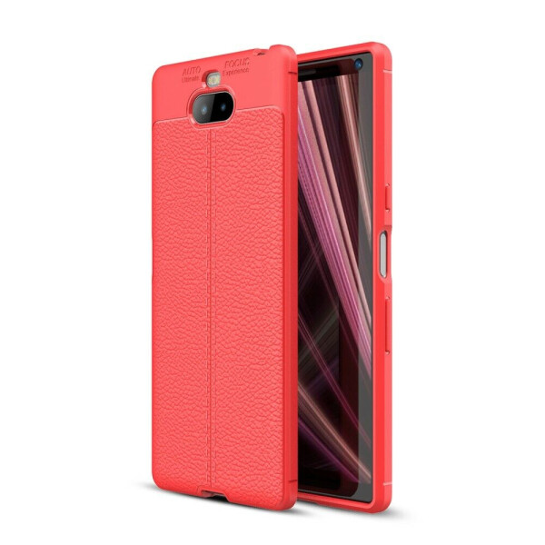 

Защитный чехол Deexe Leather Cover для Sony Xperia 10 - Red