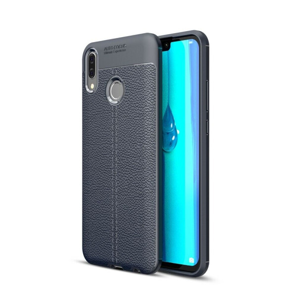 

Защитный чехол Deexe Leather Cover для Huawei Y9 (2019) - Dark Blue