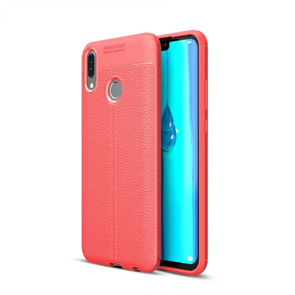 

Защитный чехол Deexe Leather Cover для Huawei Y9 (2019) - Red