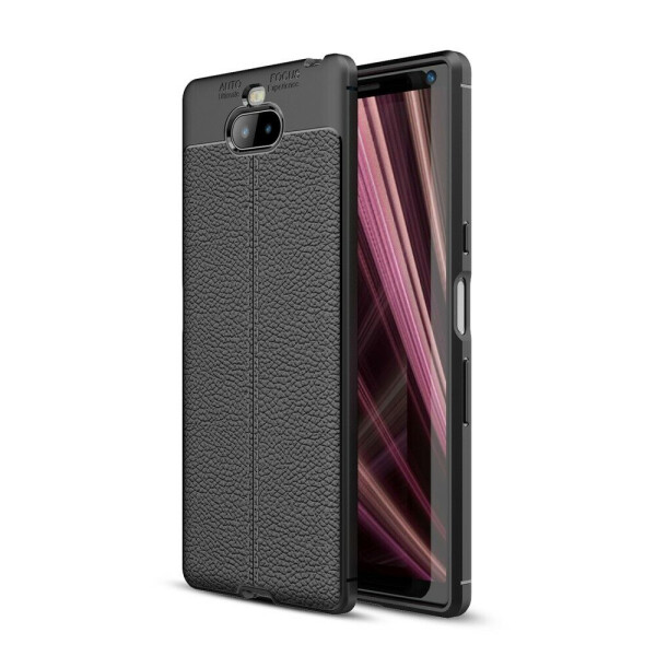 

Защитный чехол Deexe Leather Cover для Sony Xperia 10 Plus - Black