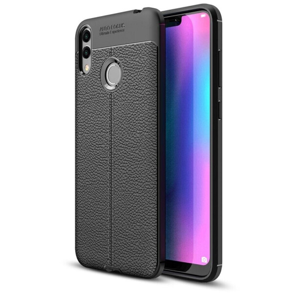 

Защитный чехол Deexe Leather Cover для Huawei Honor 8C - Black