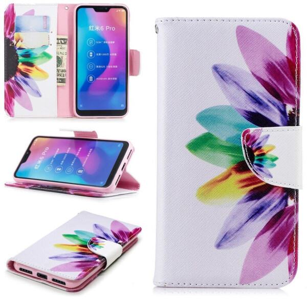 

Чехол-книжка Deexe Color Wallet для Xiaomi Redmi 6 Pro / Mi A2 Lite - Half Flower