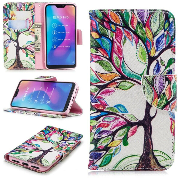 

Чехол-книжка Deexe Color Wallet для Xiaomi Redmi 6 Pro / Mi A2 Lite - Colorized Tree