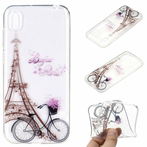 

Силиконовый (TPU) чехол Deexe Pretty Glossy для Huawei Y5 (2019) / Honor 8S / Honor 8S Prime - Eiffel Tower and Bicycle
