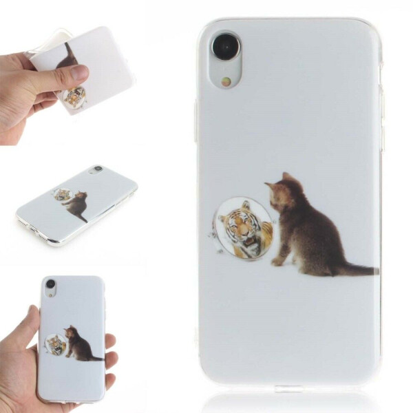 

Силиконовый (TPU) чехол Deexe Life Style для Apple iPhone XR - Cat and Mirror