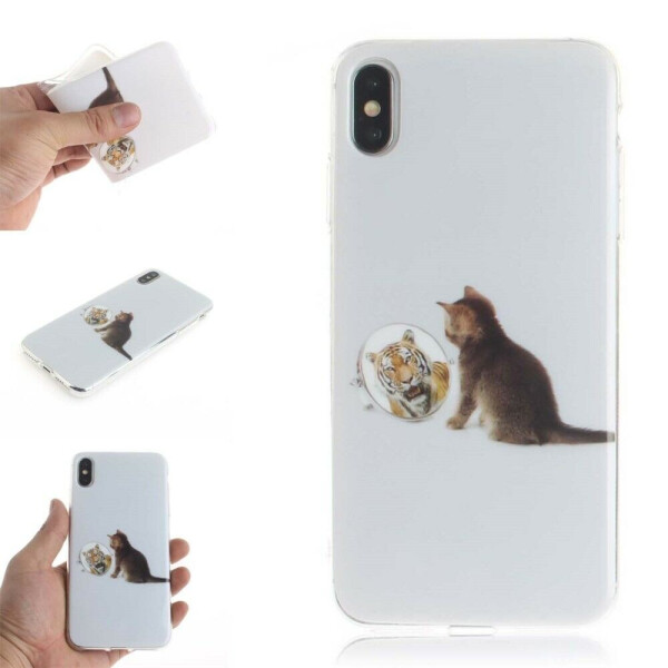 

Силиконовый (TPU) чехол Deexe Life Style для Apple iPhone XS Max - Cat and Mirror