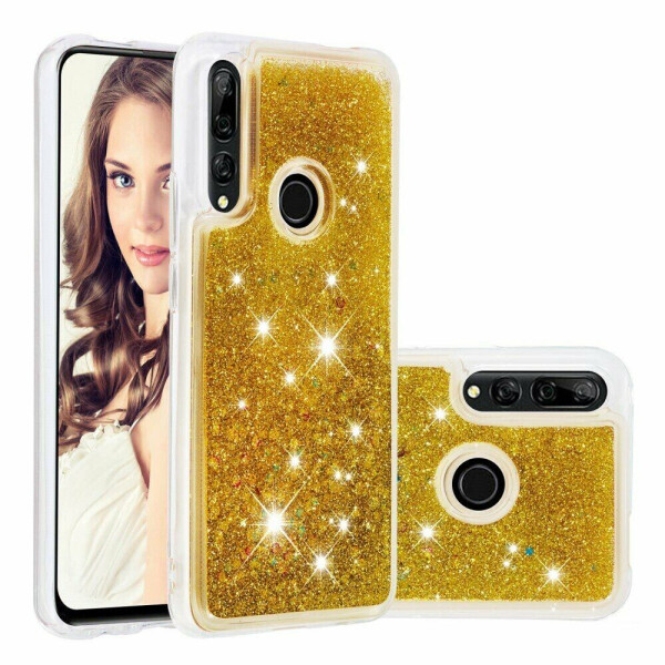 

Силиконовый (TPU) чехол Deexe Liquid Glitter для Huawei P Smart Z / Honor 9X - Gold