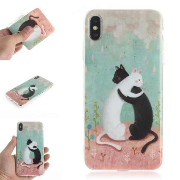 

Силиконовый (TPU) чехол Deexe Life Style для Apple iPhone XS Max - Black and White Cats