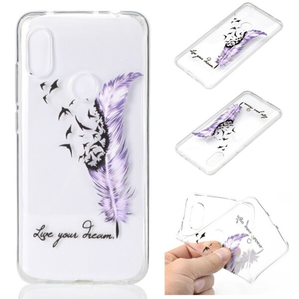 

Силиконовый (TPU) чехол Deexe Pretty Glossy для Xiaomi Redmi Note 6 / Note 6 Pro - Purple Feather and Bird