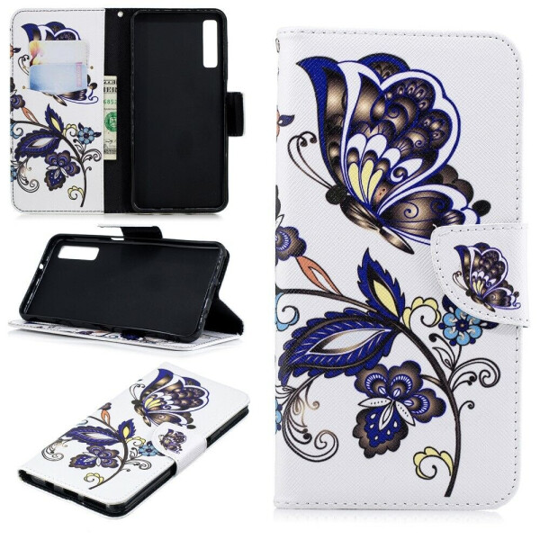 

Чехол-книжка Deexe Color Wallet для Samsung Galaxy A7 2018 (A750) - Butterfly and Flower