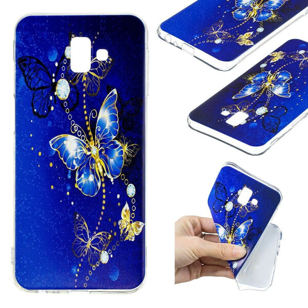 

Силиконовый (TPU) чехол Deexe Pretty Glossy для Samsung Galaxy J6+ (J610) - Blue Butterfly