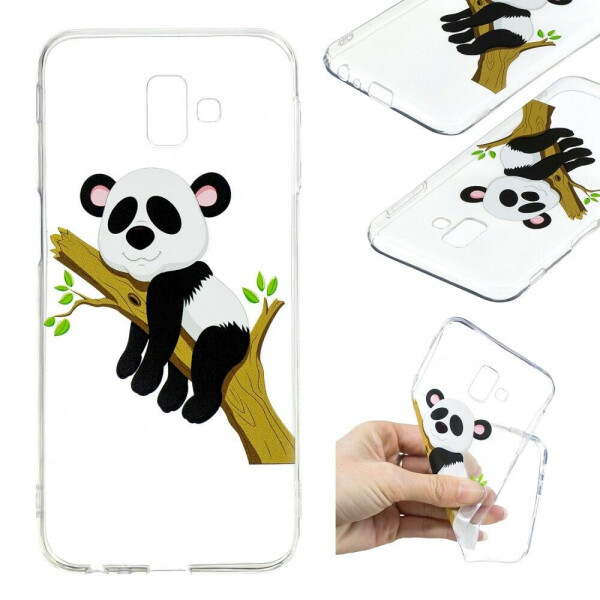 

Силиконовый (TPU) чехол Deexe Pretty Glossy для Samsung Galaxy J6+ (J610) - Panda Climbing Tree