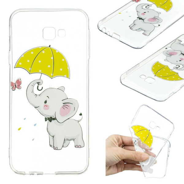 

Силиконовый (TPU) чехол Deexe Pretty Glossy для Samsung Galaxy J4+ (J415) - Elephant Holding an Umbrella