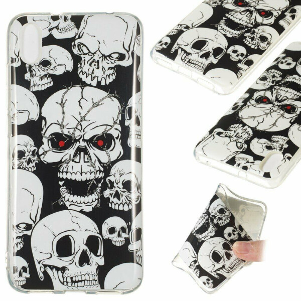 

Силиконовый (TPU) чехол Deexe LumiCase для Xiaomi Redmi 7A - Skulls