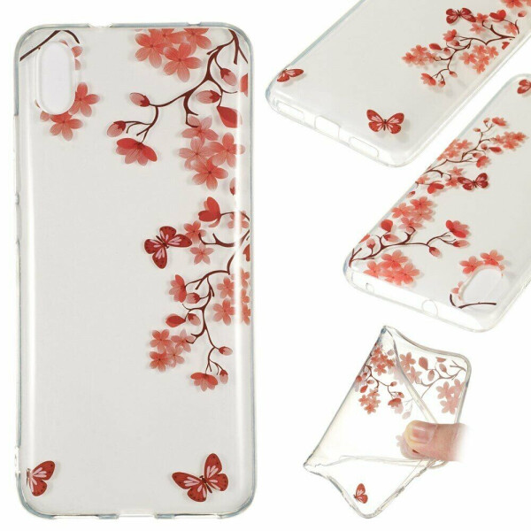 

Силиконовый (TPU) чехол Deexe Pretty Glossy для Xiaomi Redmi 7A - Red Flowers