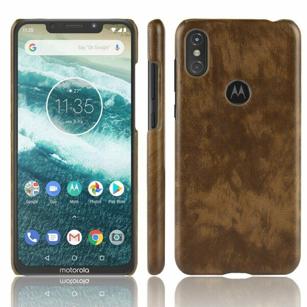 

Защитный чехол Deexe Leather Back Cover для Motorola One (XT1941-4) - Brown