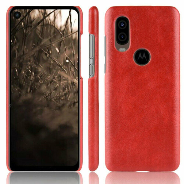 

Защитный чехол Deexe Leather Back Cover для Motorola One Vision (XT1970) - Red