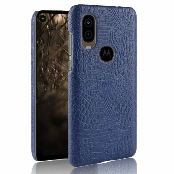 

Защитный чехол Deexe Croco Style для Motorola One Vision (XT1970) - Dark Blue