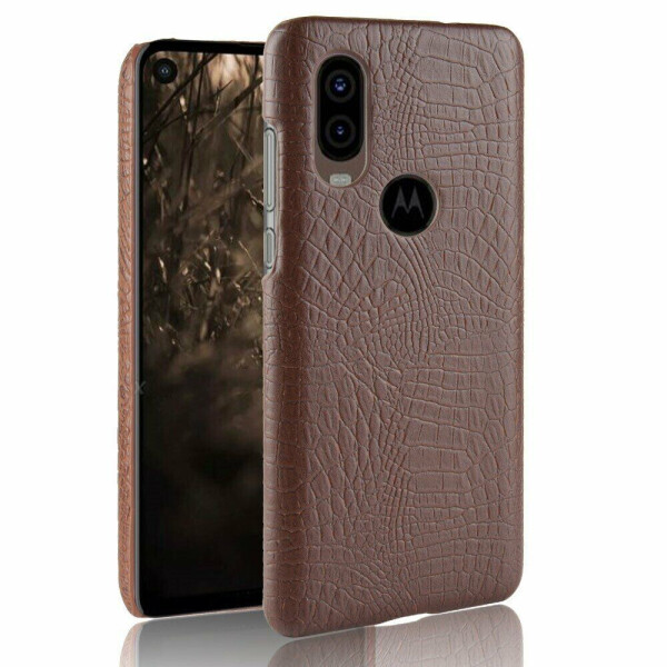

Защитный чехол Deexe Croco Style для Motorola One Vision (XT1970) - Coffee