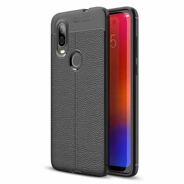 

Защитный чехол Deexe Leather Cover для Motorola One Vision (XT1970) - Black