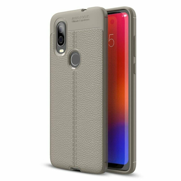 

Защитный чехол Deexe Leather Cover для Motorola One Vision (XT1970) - Grey