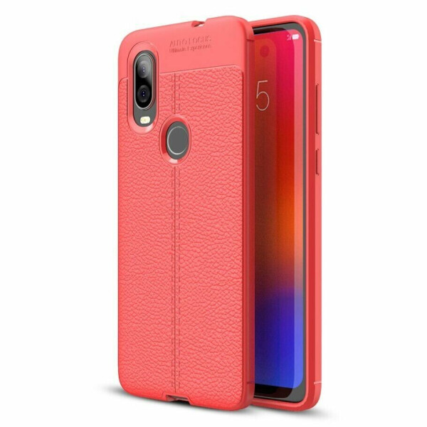 

Защитный чехол Deexe Leather Cover для Motorola One Vision (XT1970) - Red