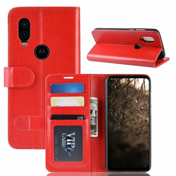 

Чехол-книжка Deexe Wallet Style для Motorola One Vision (XT1970) - Red