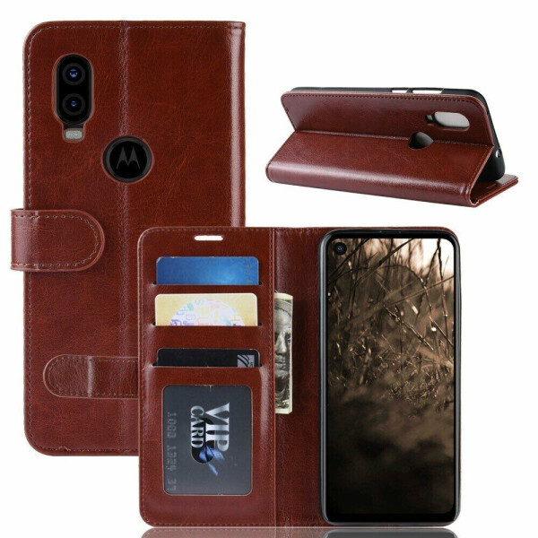 

Чехол-книжка Deexe Wallet Style для Motorola One Vision (XT1970) - Brown