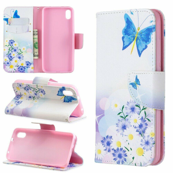 

Чехол-книжка Deexe Color Wallet для Xiaomi Redmi 7A - Blue Butterflies