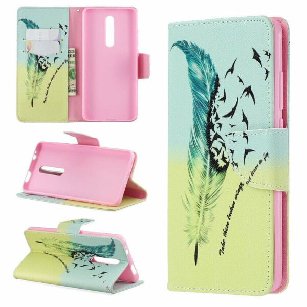 

Чехол-книжка Deexe Color Wallet для Xiaomi Mi 9T / Mi 9T Pro / Redmi K20 / Redmi K20 Pro - Feather Pattern