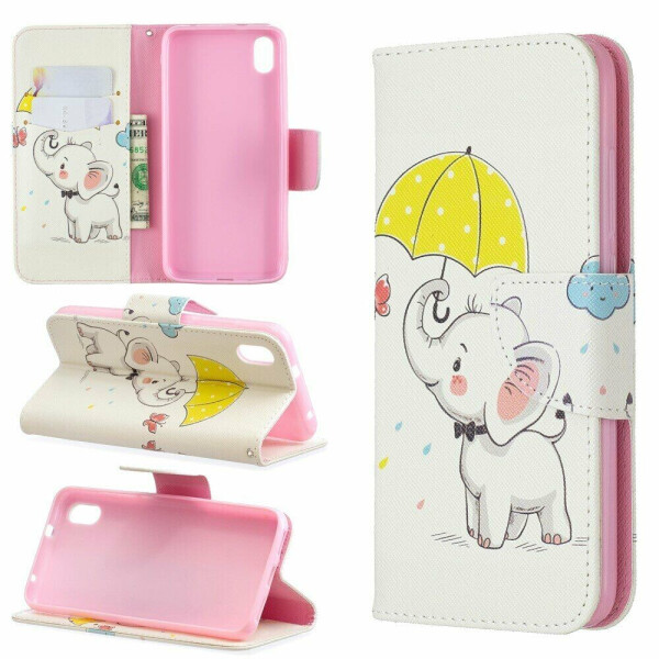 

Чехол-книжка Deexe Color Wallet для Xiaomi Redmi 7A - Elephant Holding an Umbrella