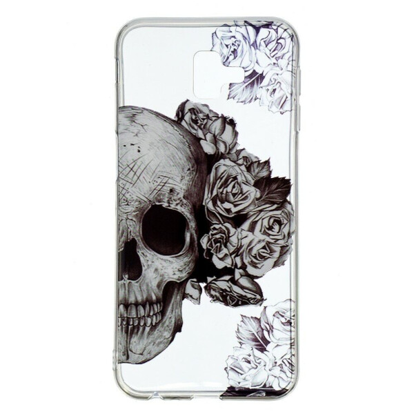 

Силиконовый (TPU) чехол Deexe Pretty Glossy для Samsung Galaxy J6+ (J610) - Skull and Flowers
