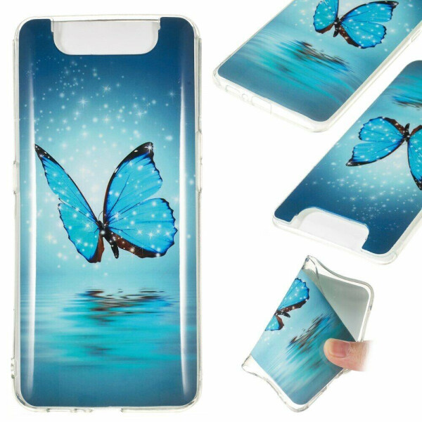 

Силиконовый (TPU) чехол Deexe LumiCase для Samsung Galaxy A80 (A805) - Blue Flower