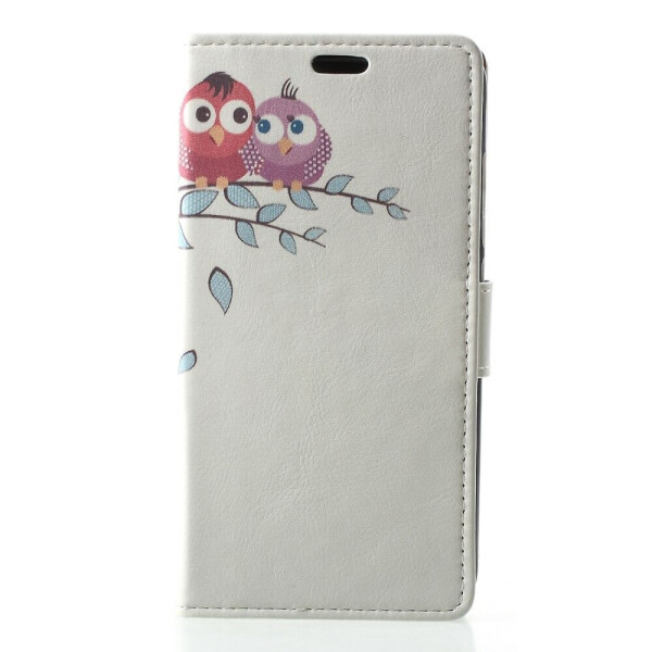 

Чехол Deexe Life Style Wallet для Xiaomi Redmi 6A - Two Little Owls on Branch